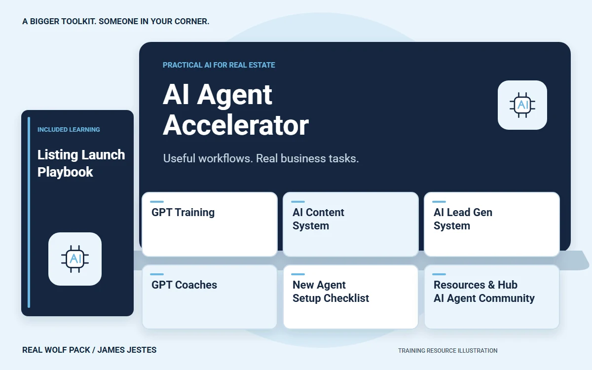 Illustrated AI Agent Accelerator training toolkit for content, practical prompts and everyday workflows
